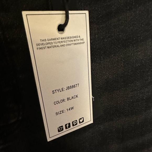 Judy Blue High Waist Straight Fit Jeans Black Wash 14W NEW - Picture 2 of 9